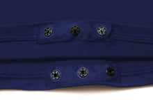 NAVY PENCIL SKIRT WITH SNAPS