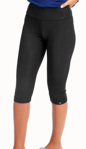 770 Runway short black swim leggings are made for swimming and worn under our swim skirts.  Made in Canada using an Italian Lycra for a luxurious feel and fit.