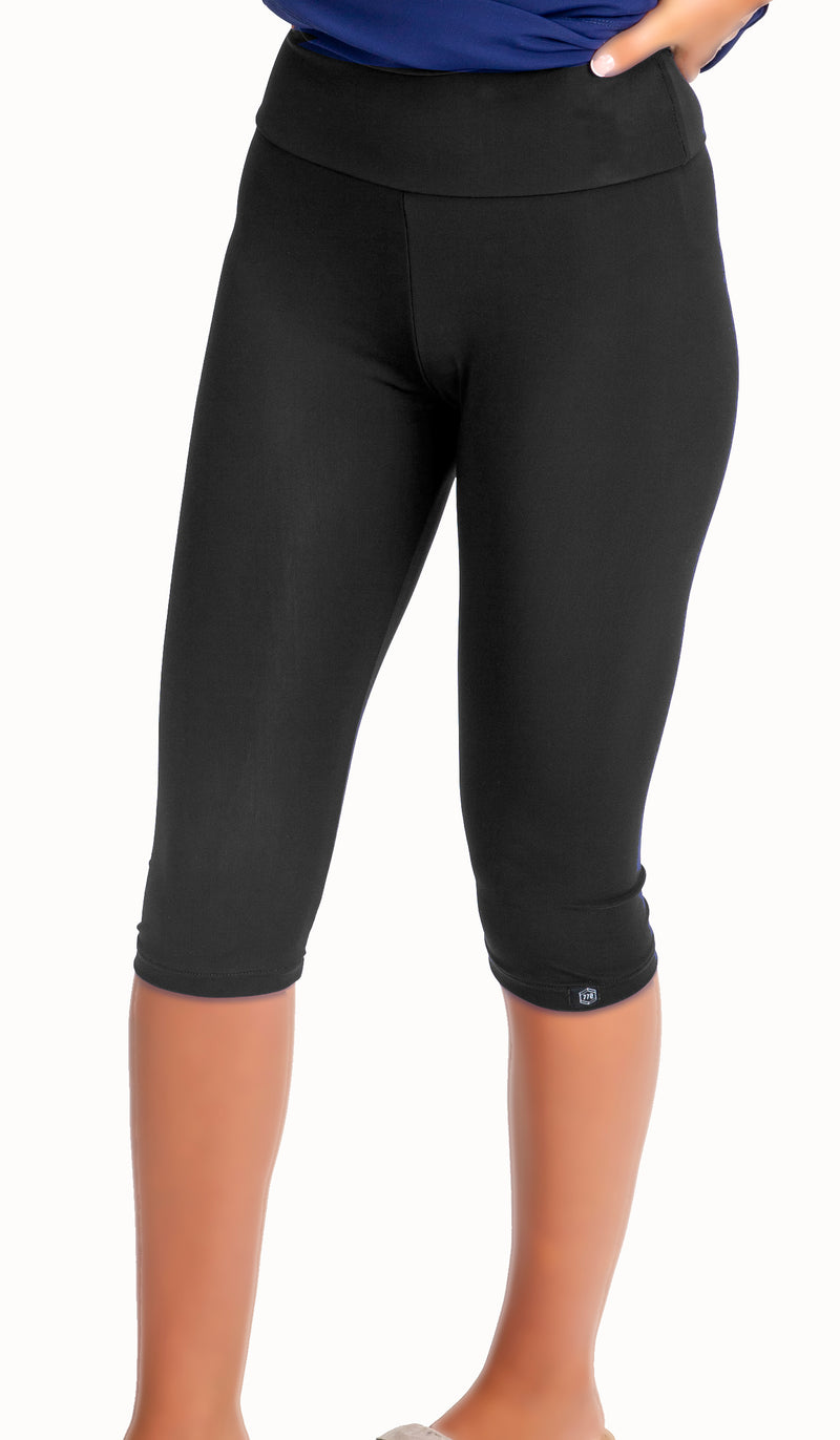 SHORT NAVY SWIM LEGGING WITH SNAPS - 770 RUNWAY